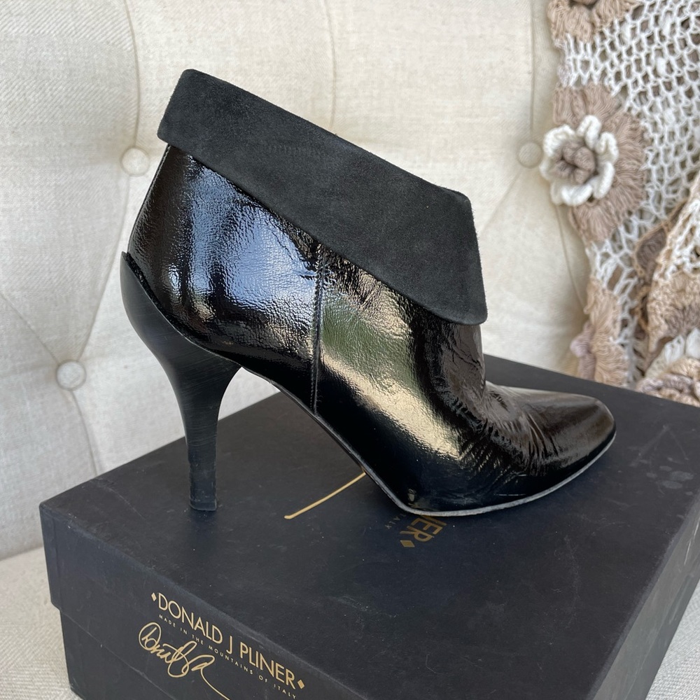 Patent/suede leather booties - Picture 2 of 8